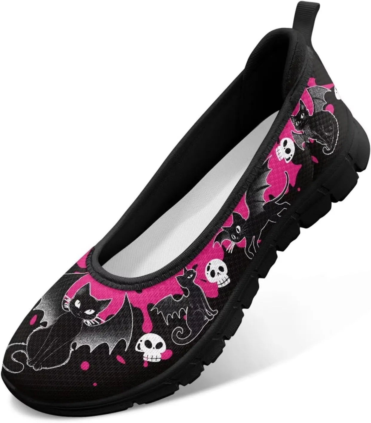 Womens Mesh Flats Slip On Casual Comfortable Walking Shoes Drive Flat Shoes for Outdoor Black Sole Size 6-11