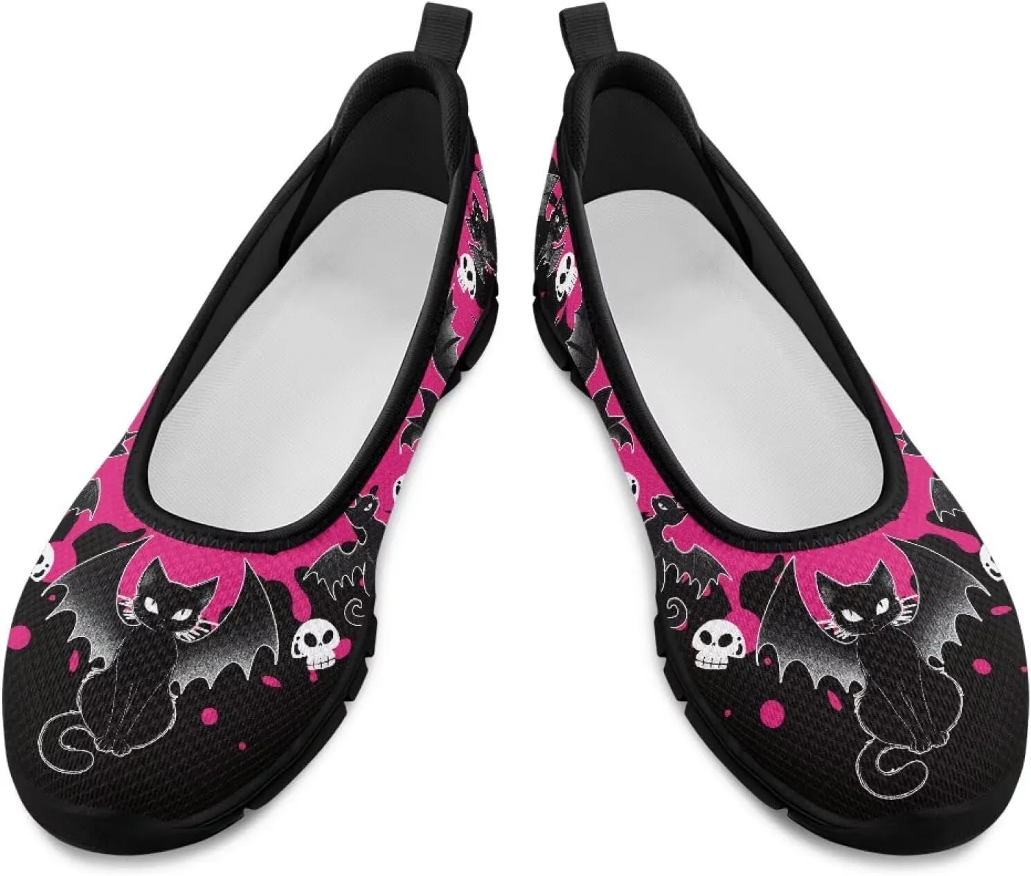 Womens Mesh Flats Slip On Casual Comfortable Walking Shoes Drive Flat Shoes for Outdoor Black Sole Size 6-11