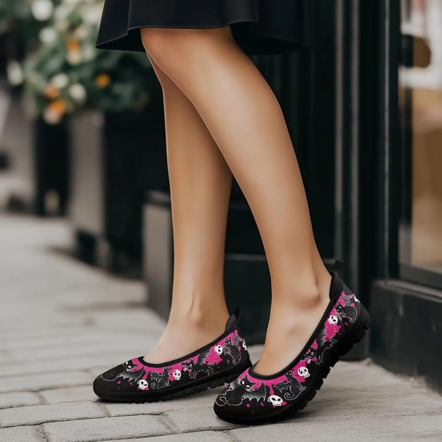 Womens Mesh Flats Slip On Casual Comfortable Walking Shoes Drive Flat Shoes for Outdoor Black Sole Size 6-11