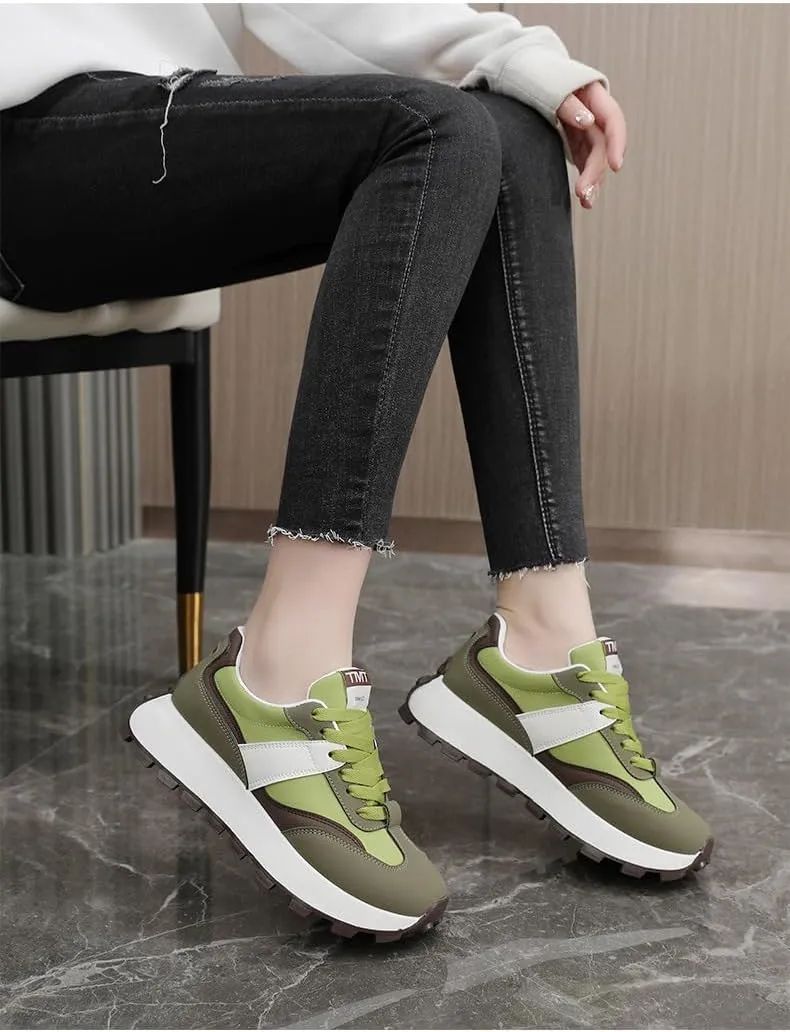 Women's Mesh Platform Cushioning Running Sneakers,Orthopedic Non-Slip Walking Jogging Basketball Shoes,for Gym Yoga Tennis