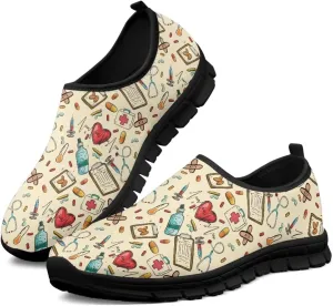 Women's Nurse Slip On Shoes Low-Cut Comfortable Casual Walking Flat Loafers Outdoor Non Slip Sports Running Sneakers