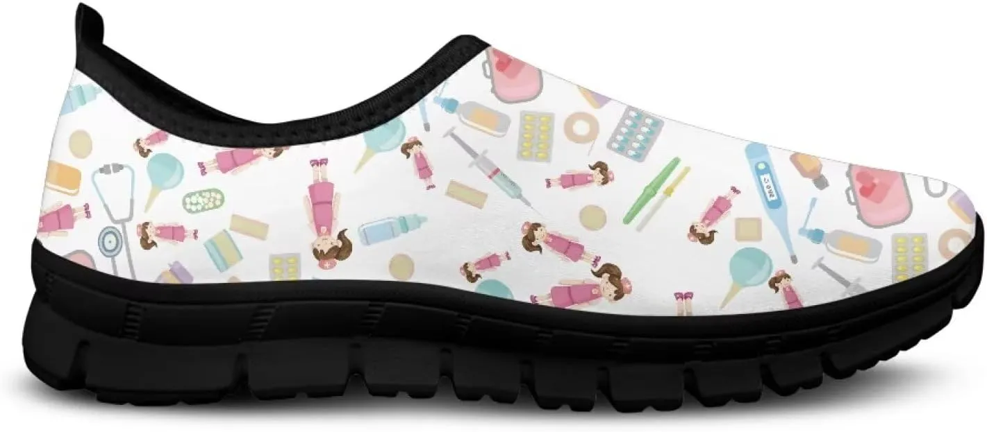 Women's Nurse Slip On Shoes Low-Cut Comfortable Casual Walking Flat Loafers Outdoor Non Slip Sports Running Sneakers