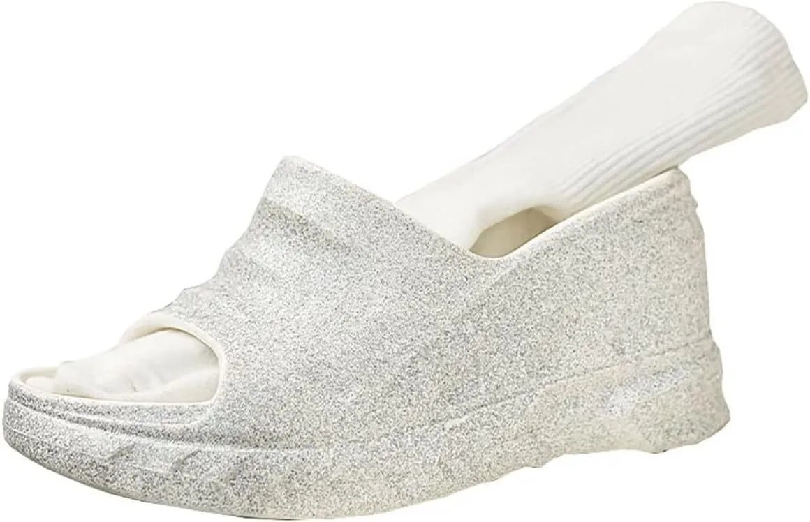 Women's Platform Wedge Slip On Sandals Comfortable Memory Foam Slippers Flat Slope Heel Sandals