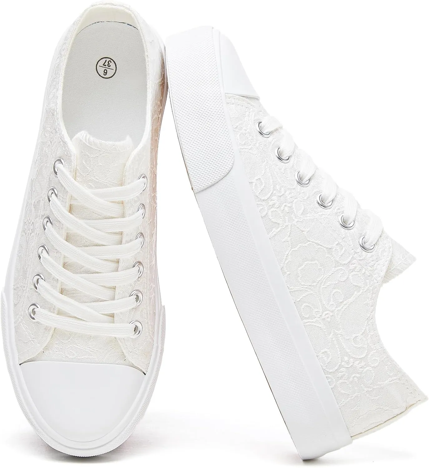 yageyan Womens White Tennis Shoes Low top Canvas Sneakers Women Fashion Shoes for Walking Casual Comfortable