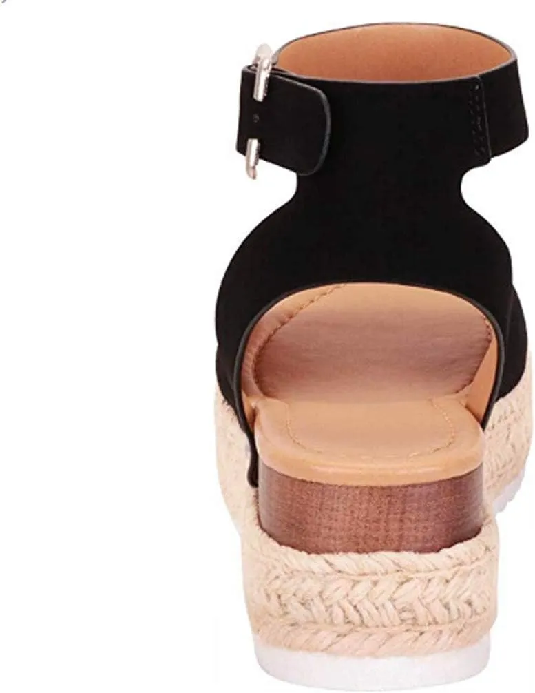Yanzhenglip Orthopedic Wedge Sandals for Women Summer Dressy Open Toe Espadrilles Platform Sandals Ankle Strap Casual Wedges, Slip on Sandals Beach Sandals Comfortable Outdoor Shoes