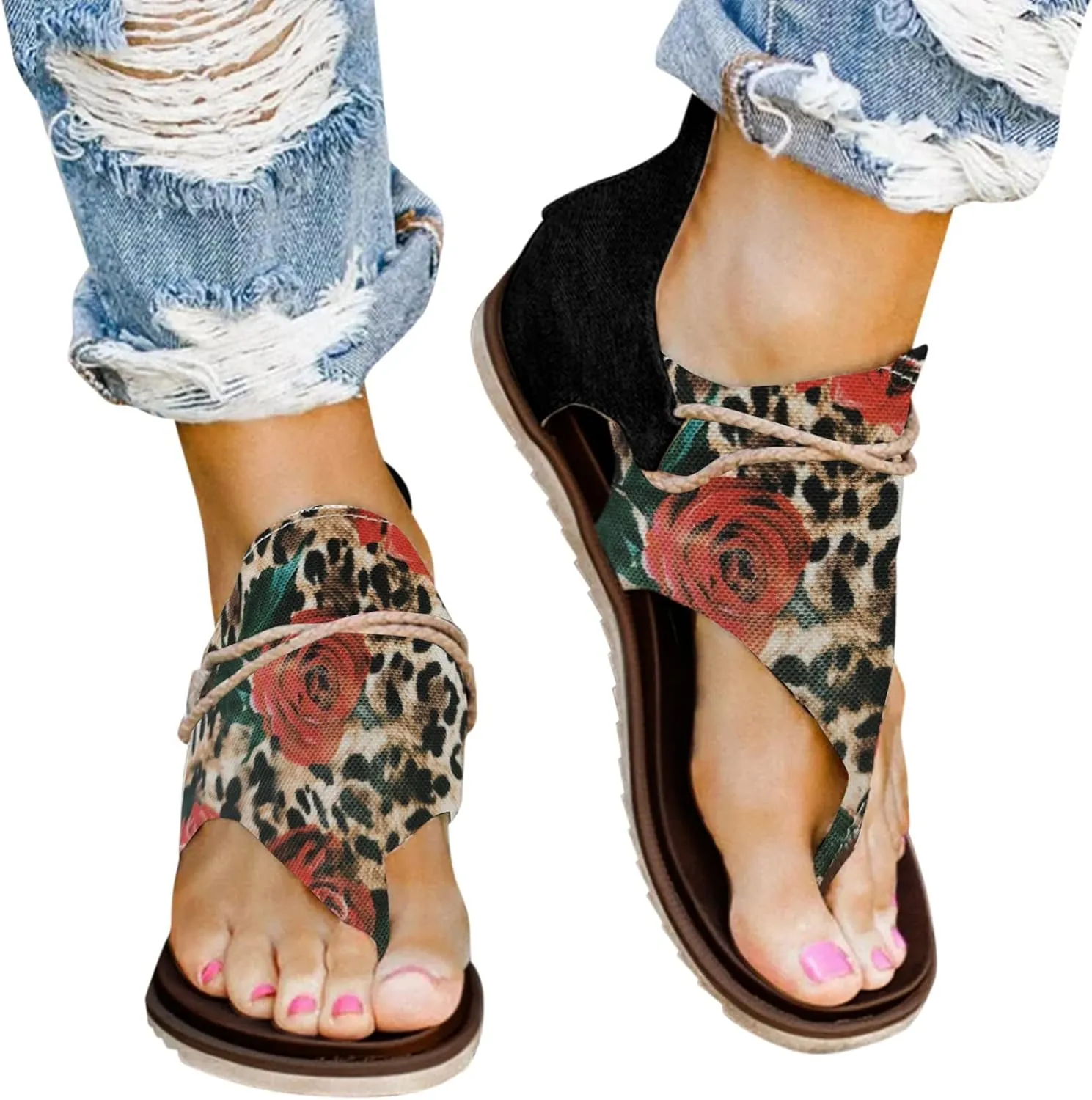Yoga Mat Comfortable Flat Sandal for Women Minimalist Summer Casual Cool Shoes Fashion Bow Flats for Women