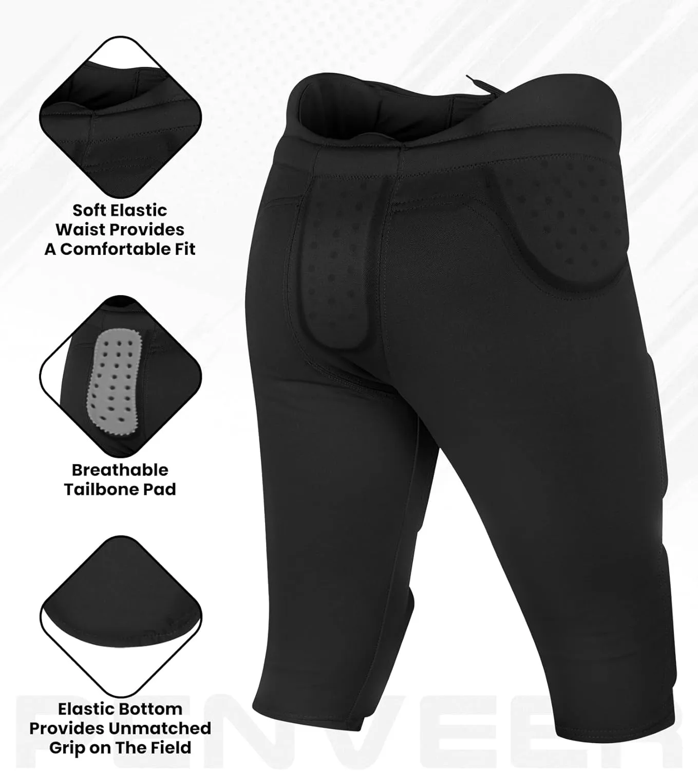 Youth Football Pants - Safety Integrated Comfortable Youth Football Practice Pants for Boys