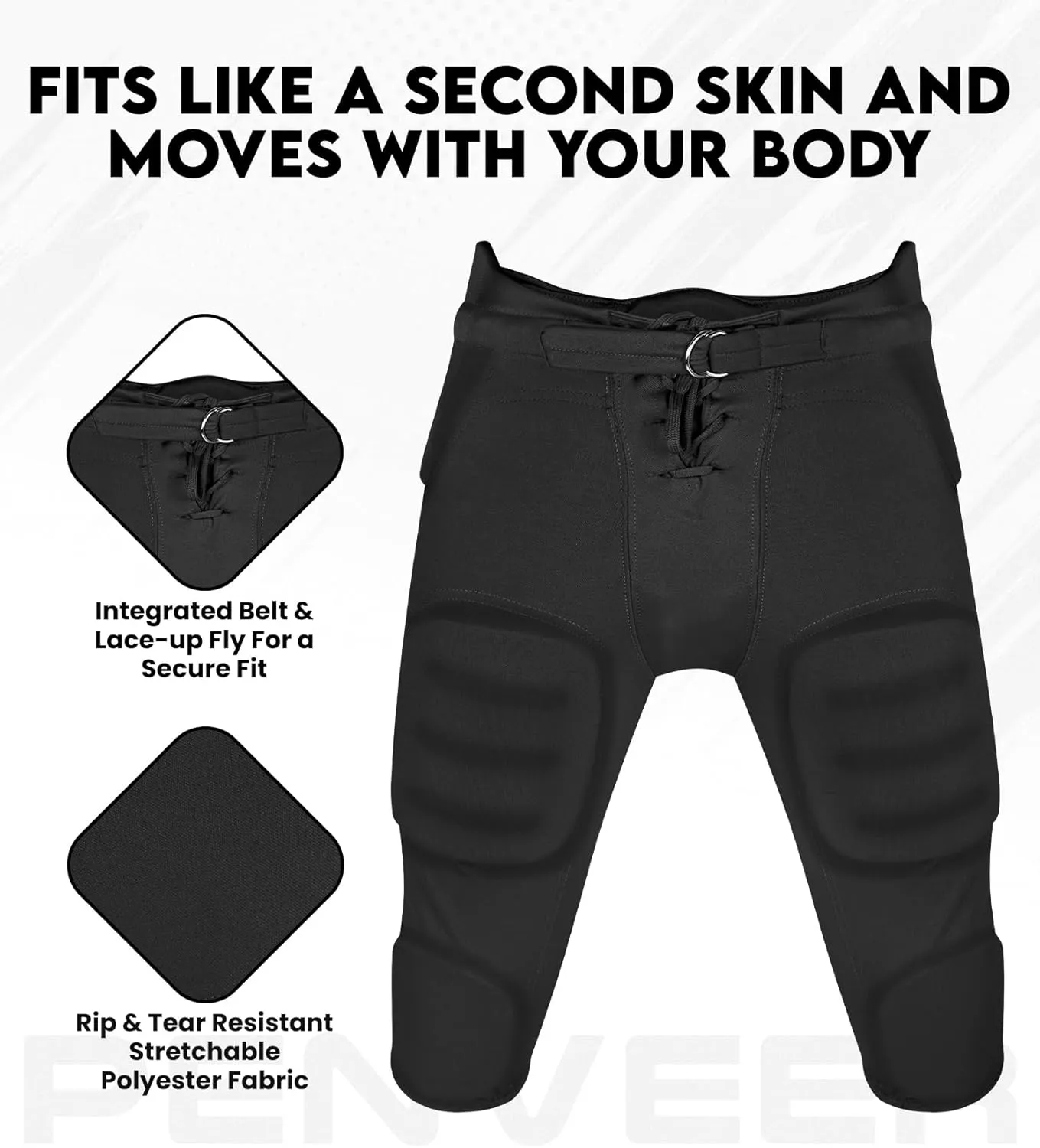 Youth Football Pants - Safety Integrated Comfortable Youth Football Practice Pants for Boys