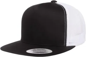 Yupoong 5-Panel YP Classic Trucker Cap | High Profile Flat Visor Snapback | OSFM | Bulk Packs Available